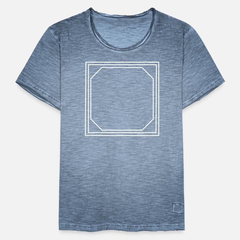 White Frame Square Decoration Men's Vintage T-Shirt