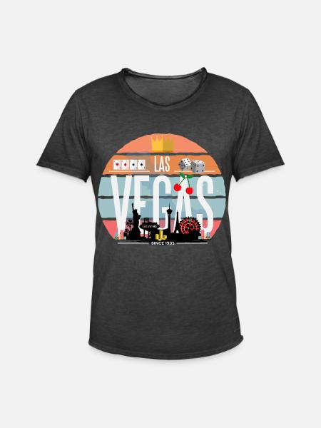 Las Vegas - Men's Vintage T-Shirt - washed black