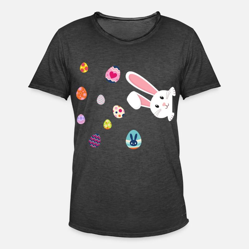 Easter with Easter Eggs - Men's Vintage T-Shirt - washed black