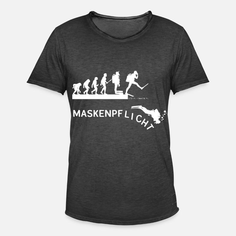 Evolution Taucher Maskenpflicht - Männer Vintage T-Shirt - Vintage Schwarz
