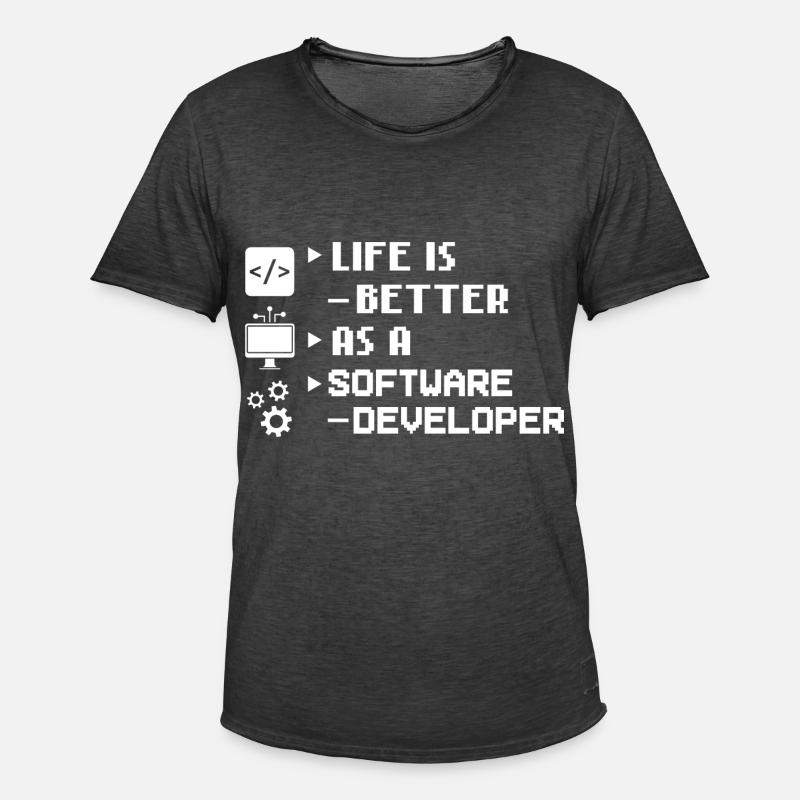 Software Entwicklung Softwareentwickler Entwickler - Männer Vintage T-Shirt - Vintage Schwarz