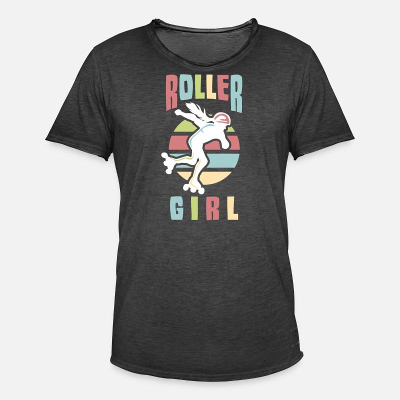 Rollerskate Rollerskating Skating Rollerblades - Men's Vintage T-Shirt - washed black