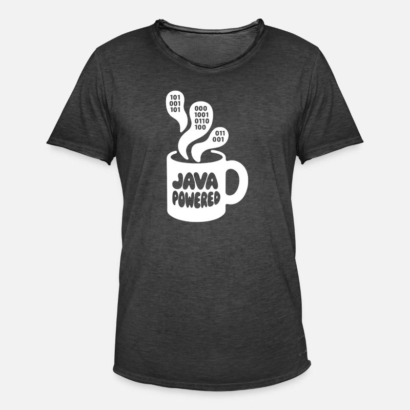 Java Powered Mug: Binary Steam - Männer Vintage T-Shirt - Vintage Schwarz