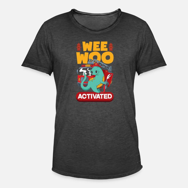 Wee Woo Squad Fire Tiny Firefighter - Men's Vintage T-Shirt - washed black