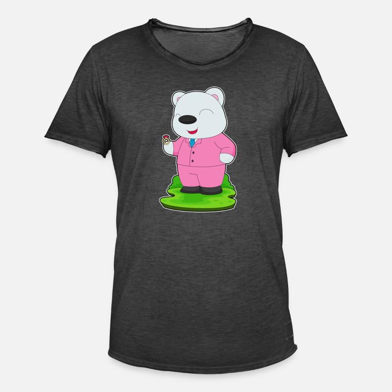 Eisbär Bräutigam Ehering Hochzeit - Männer Vintage T-Shirt - Vintage Schwarz