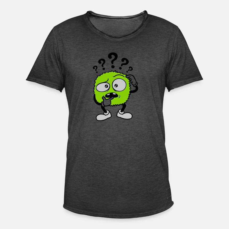 Fragezeichen skeptisches Gesicht Comic - Männer Vintage T-Shirt - Vintage Schwarz