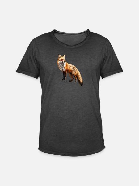Roter Fuchs – Wildtier Alpen Design - Männer Vintage T-Shirt - Vintage Schwarz