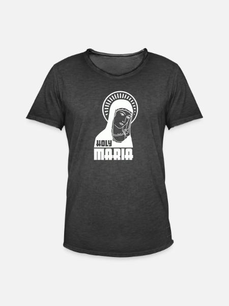 Holy Maria - Männer Vintage T-Shirt - Vintage Schwarz