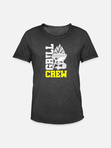 Grill Crew - Men's Vintage T-Shirt - washed black