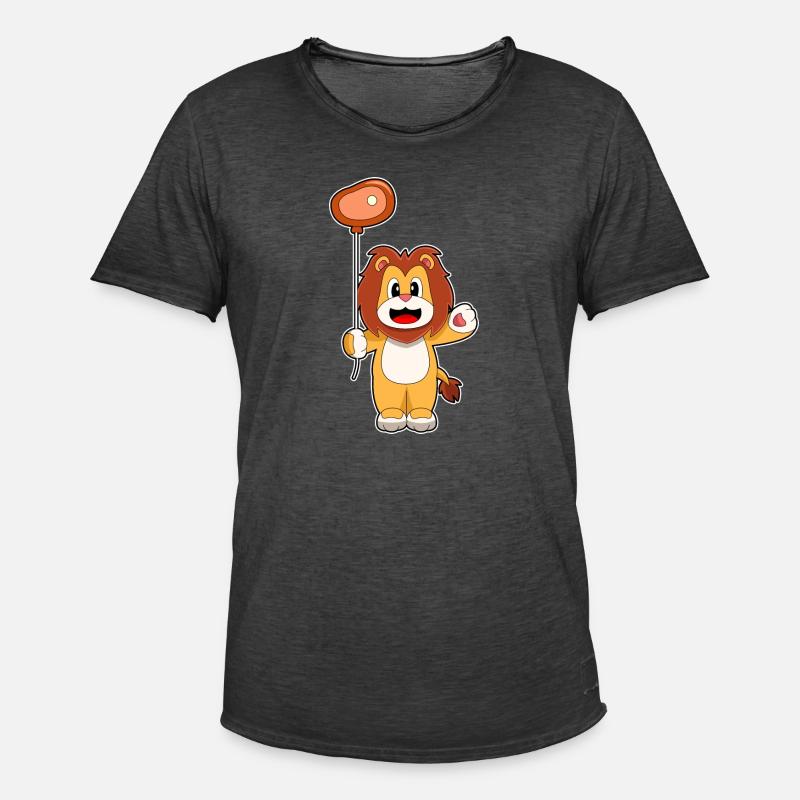 Löwe Luftballon Fleisch - Männer Vintage T-Shirt - Vintage Schwarz
