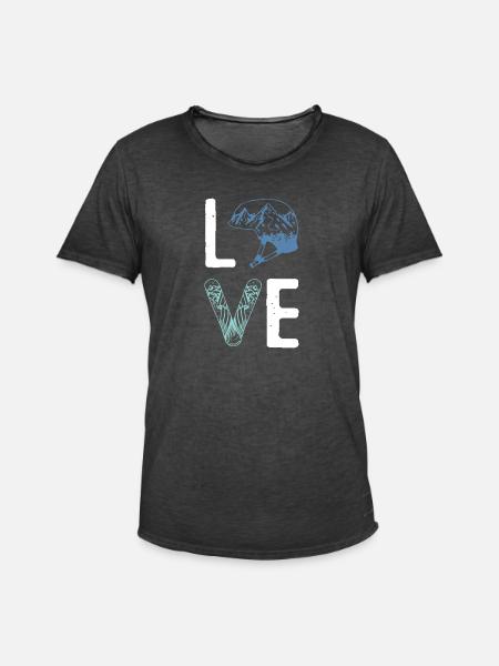 liebe snowboarding - Männer Vintage T-Shirt - Vintage Schwarz