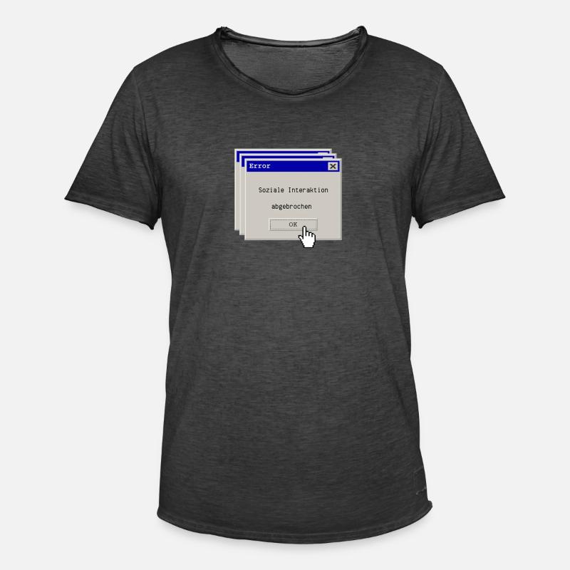 Error: Soziale Interaktion abgebrochen - Männer Vintage T-Shirt - Vintage Schwarz