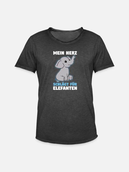 Dickhäuter Rüsseltier Elefant - Männer Vintage T-Shirt - Vintage Schwarz