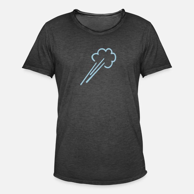 Luftstrom / wind blows (1c) - Männer Vintage T-Shirt - Vintage Schwarz