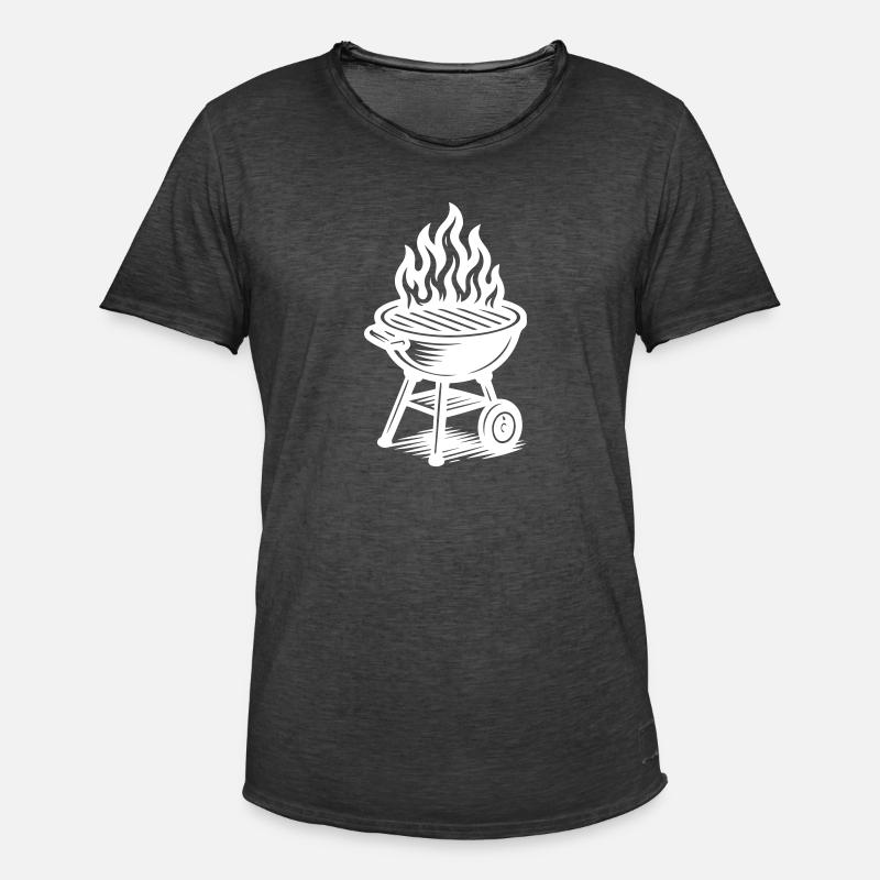 Grill Feuer Grillen - Männer Vintage T-Shirt - Vintage Schwarz
