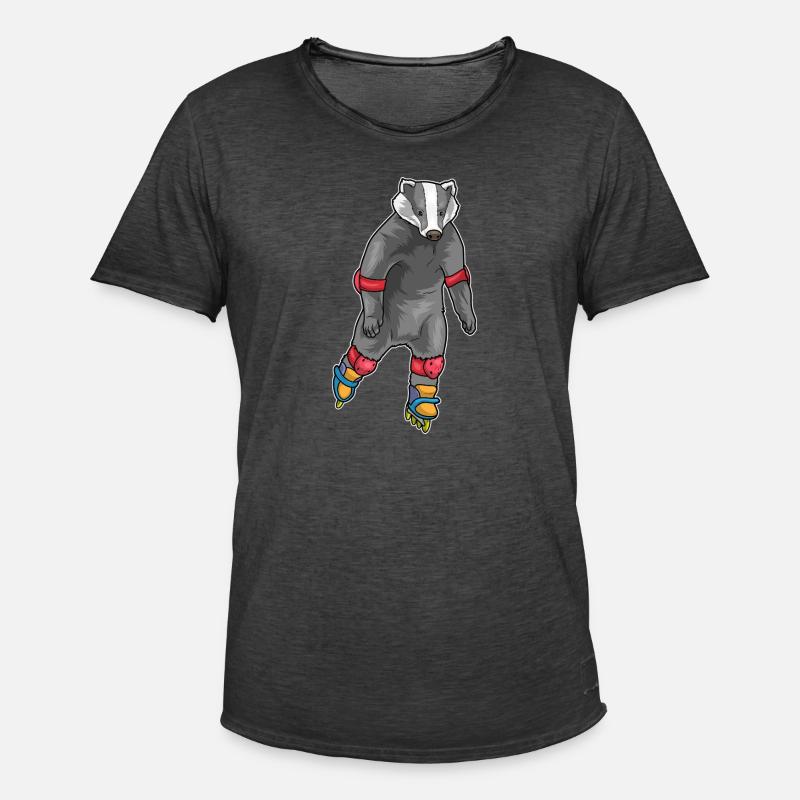 Dachs Inline skating Inline skates - Männer Vintage T-Shirt - Vintage Schwarz