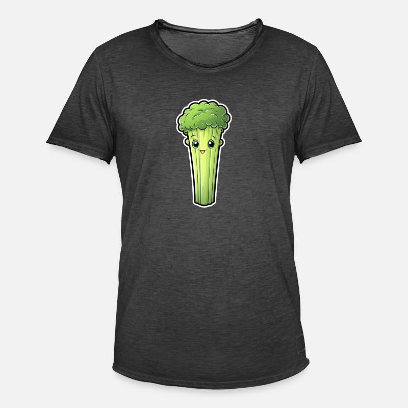 Staudensellerie oder Stangensellerie Kawaii - Männer Vintage T-Shirt - Vintage Schwarz