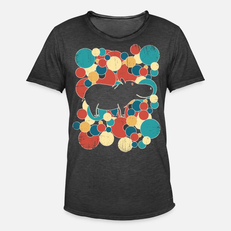 Nilpferd Flußpferd - Männer Vintage T-Shirt - Vintage Schwarz