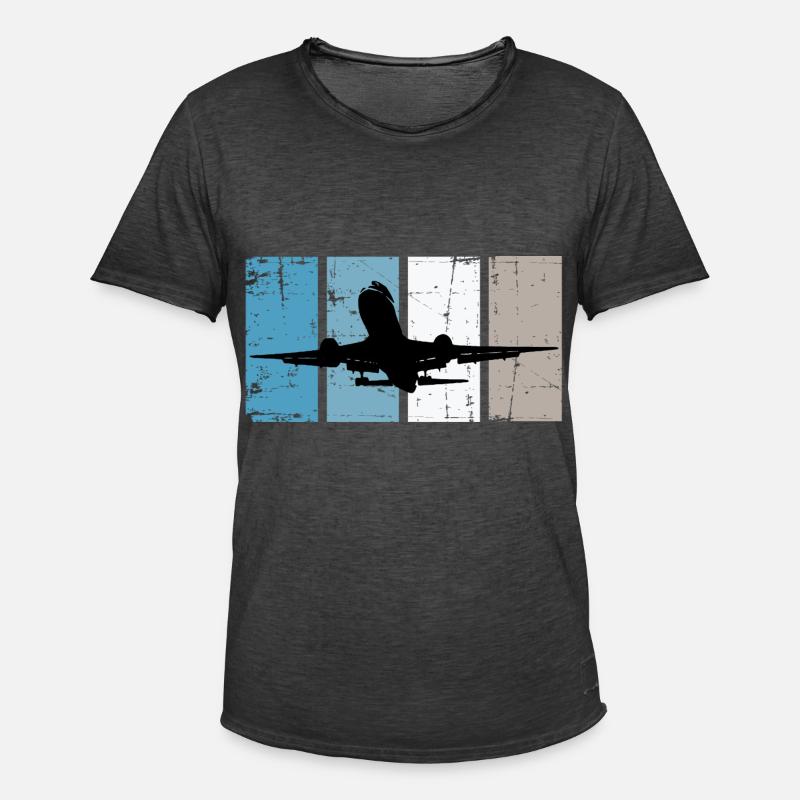 Flugzeug Pilot Luftfahrt - Männer Vintage T-Shirt - Vintage Schwarz