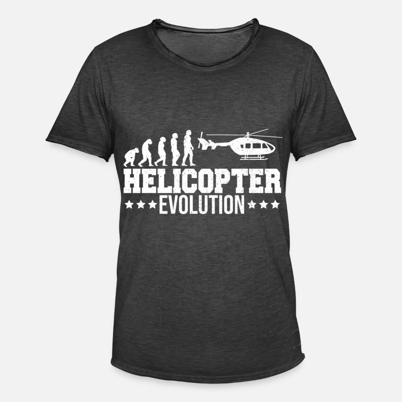 Hélicoptère Heli Pilot Evolution - T-shirt vintage Homme - noir vintage