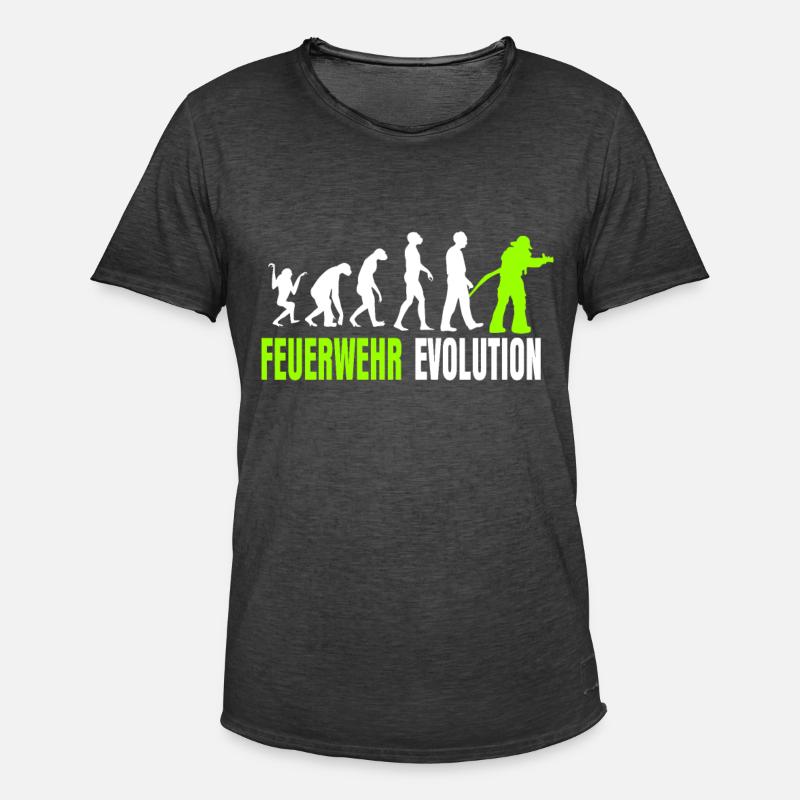 Feuerwehr Evolution. - Männer Vintage T-Shirt - Vintage Schwarz