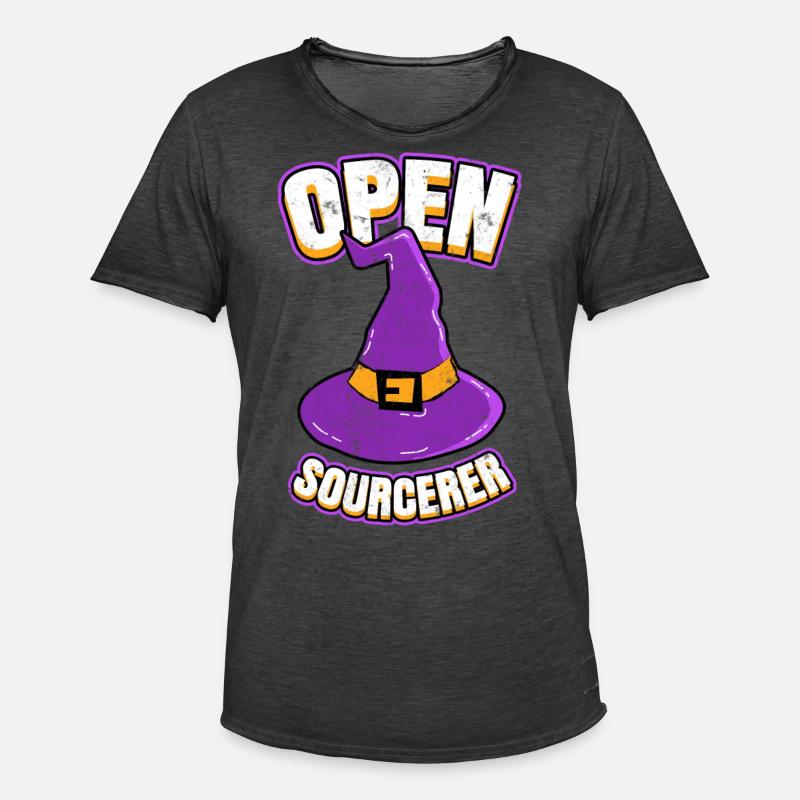 Open Sourcerer Programmierer Hacker - Männer Vintage T-Shirt - Vintage Schwarz