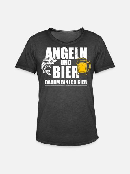 Angler Fischerei Fischen AngelnGeschenkidee - Männer Vintage T-Shirt - Vintage Schwarz