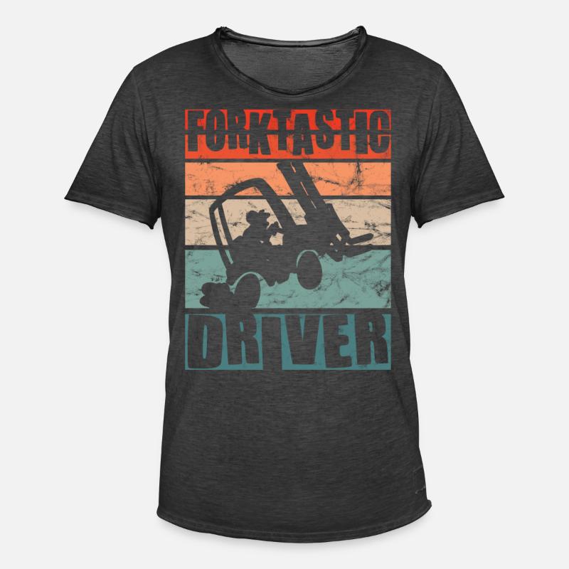 Forktastic Driver - Lustiger Gabelstapler - Männer Vintage T-Shirt - Vintage Schwarz