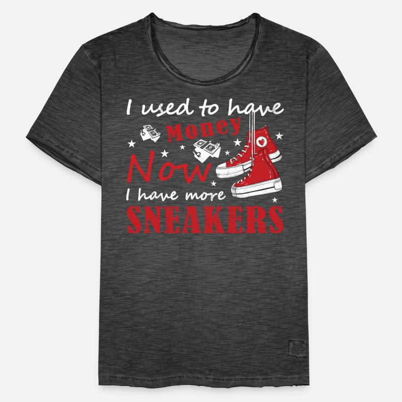 Collectionneur de baskets « J’avais de l’argent » T-shirt vintage Homme