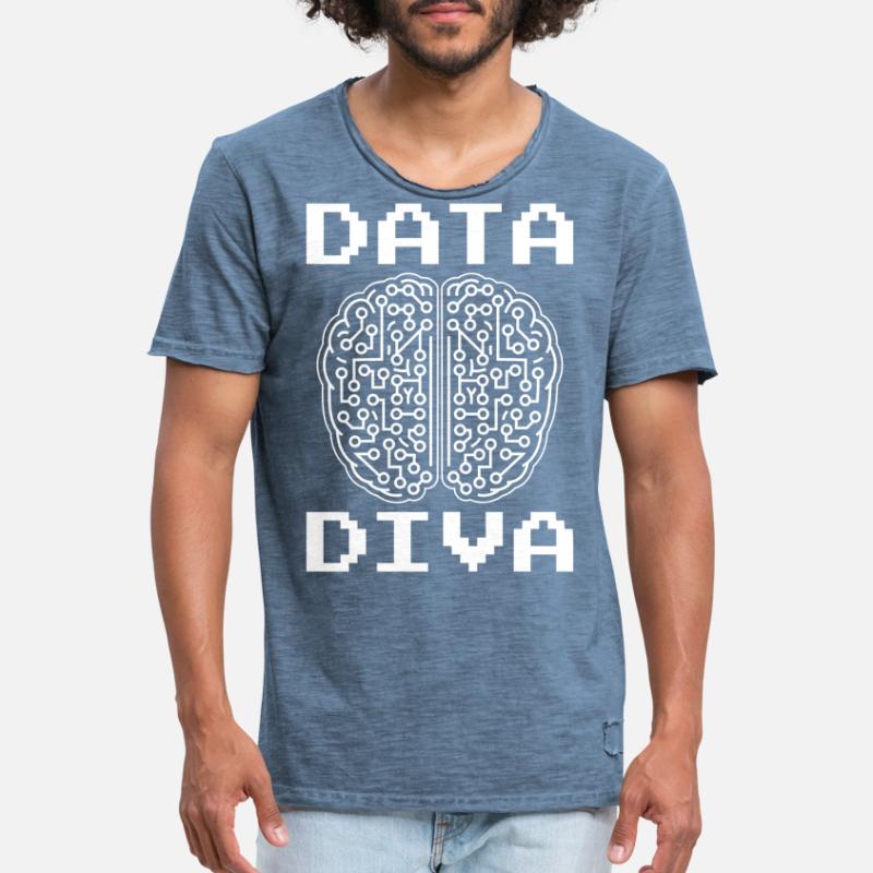 Machine Learning Algorithms AI Data Analyst Men's Vintage T-Shirt