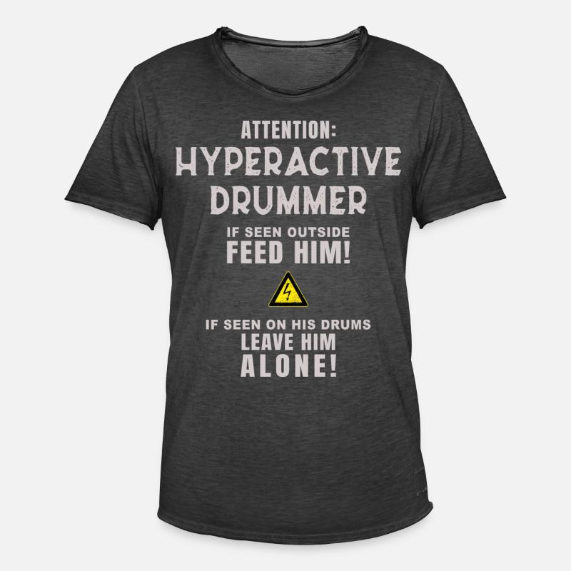 Drummer - Hyperactive Drummer - Männer Vintage T-Shirt - Vintage Schwarz