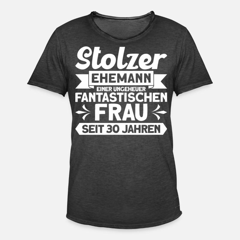 Ehepaar Ehemann Perlenhochzeit Geschenk - Männer Vintage T-Shirt - Vintage Schwarz