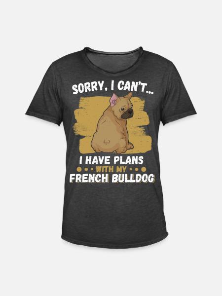 Français Bouledogue - T-shirt vintage Homme - noir vintage