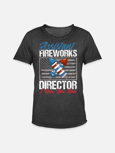 Funny fireworks pyrotechnician saying - Men's Vintage T-Shirt - washed black