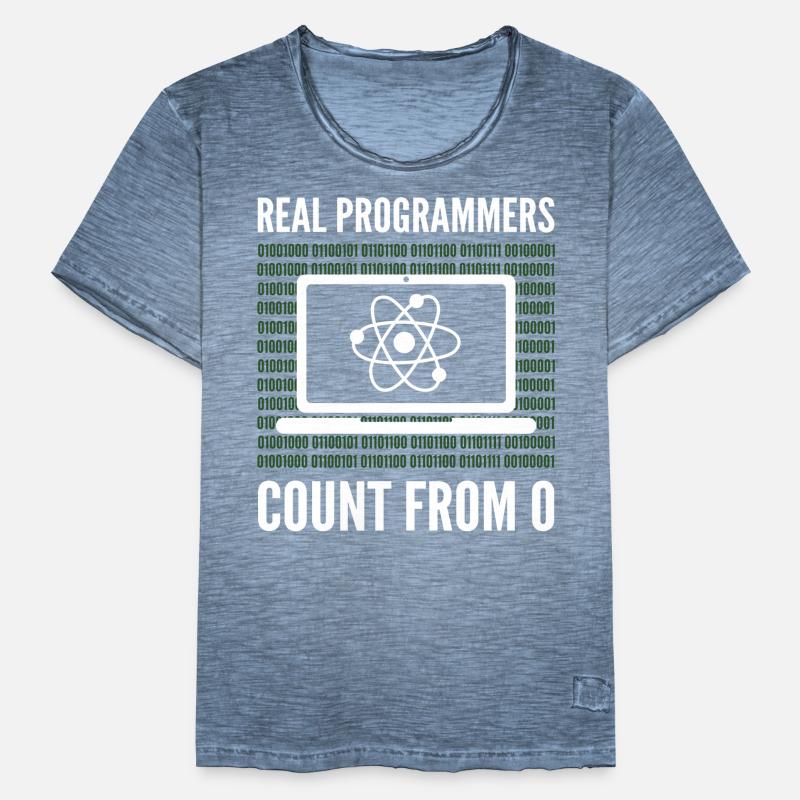 Real Programmers Count From 0 Programming Männer Vintage T-Shirt