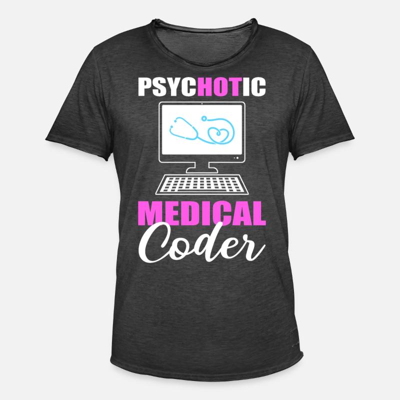 Psychotic Medical Coder Medical Coding - Männer Vintage T-Shirt - Vintage Schwarz