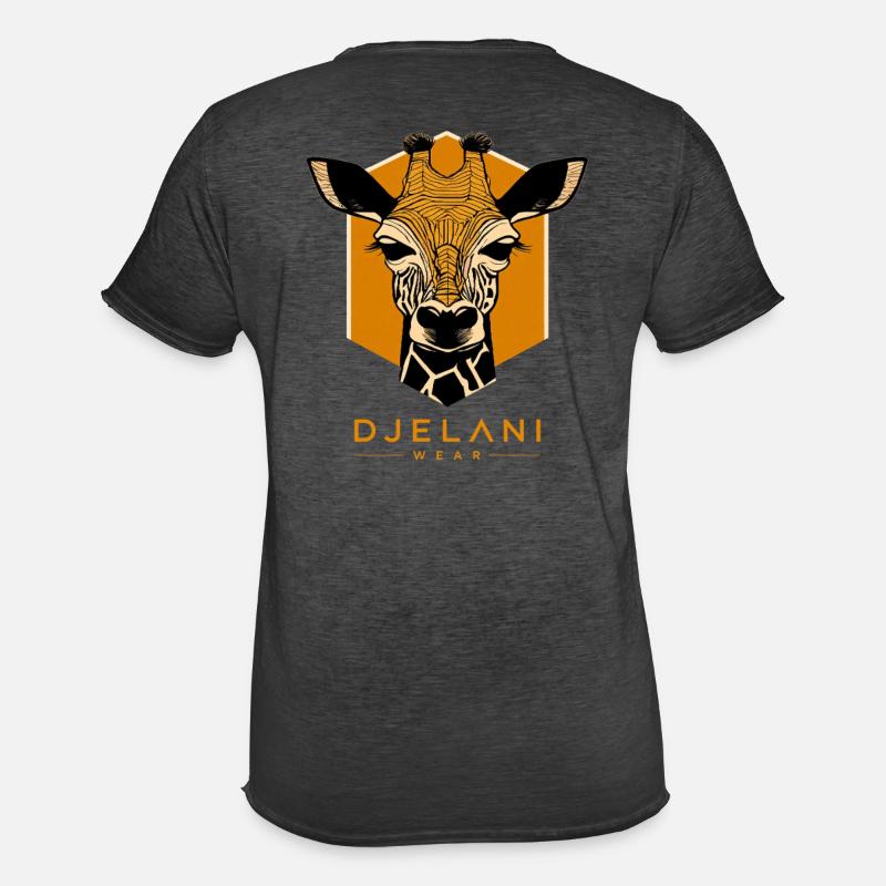 Geometrische Giraffe in Ocker - Männer Vintage T-Shirt - Vintage Schwarz
