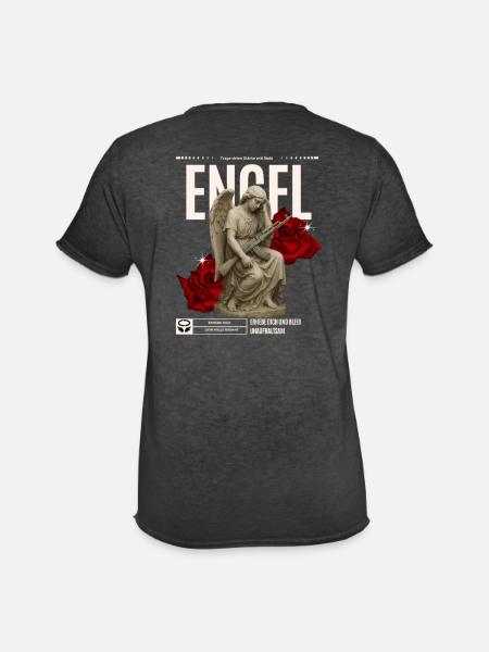 Engel mit Ak - Männer Vintage T-Shirt - Vintage Schwarz