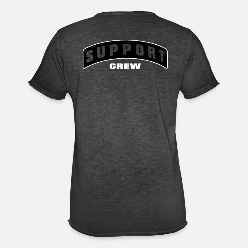 SUPPORT CREW PATCH - Männer Vintage T-Shirt - Vintage Schwarz
