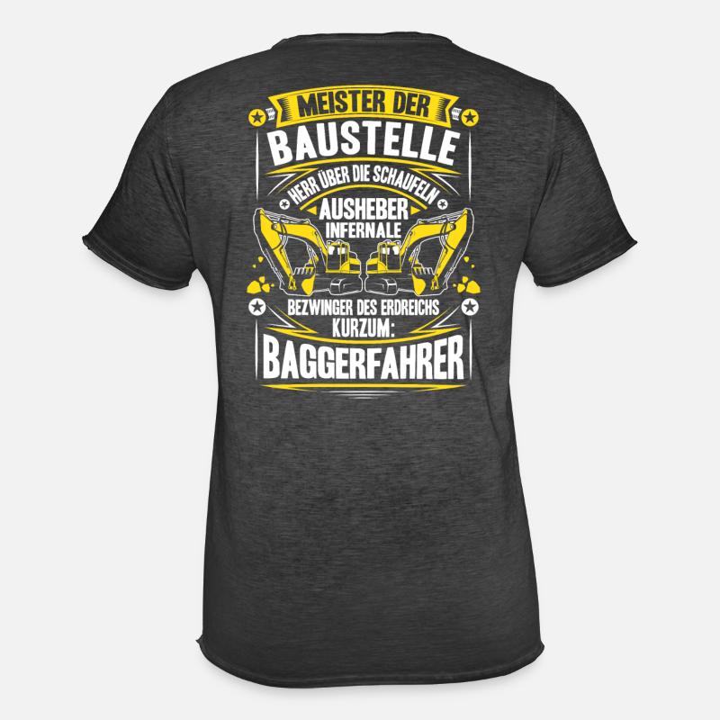 Baggerfahrer Baggerführer Baugeräteführer Bagger - Männer Vintage T-Shirt - Vintage Schwarz