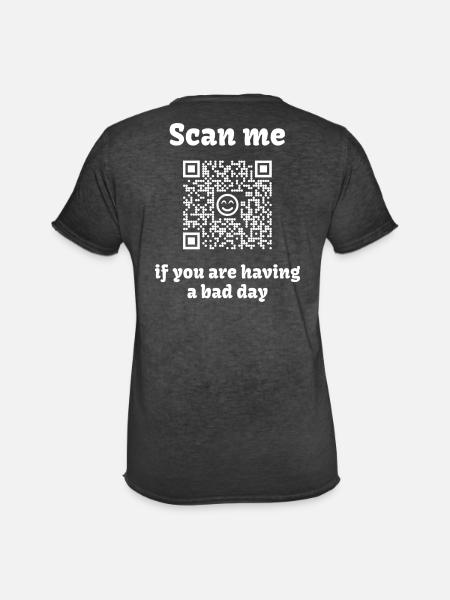 QR-Code mit liebevoller Botschaft - Männer Vintage T-Shirt - Vintage Schwarz