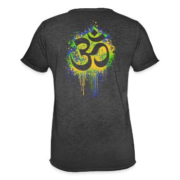 psy trance om psychedelic shiva buddha India - Männer Vintage T-Shirt - Vintage Schwarz - Hinten
