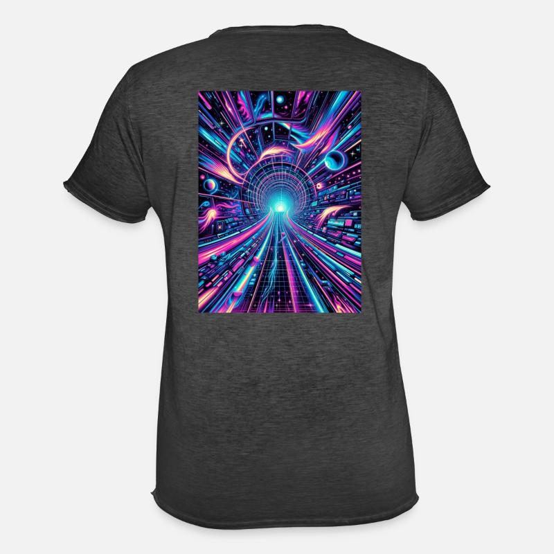 Intergalactic Psychedelics - Männer Vintage T-Shirt - Vintage Schwarz