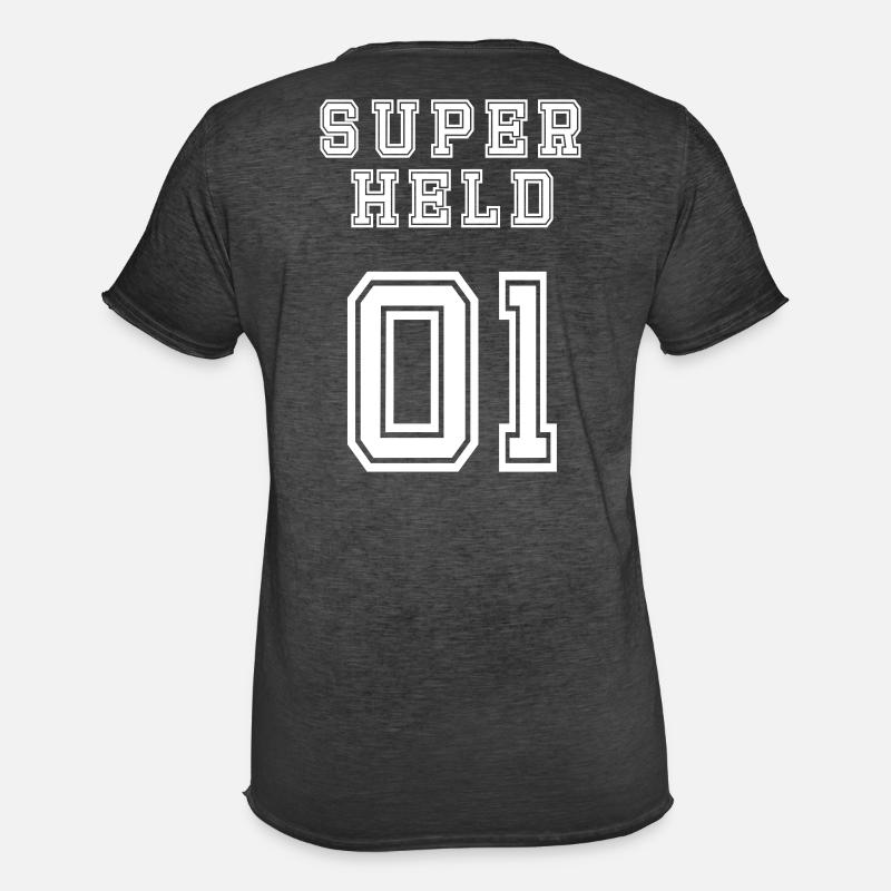 Superheld - Männer Vintage T-Shirt - Vintage Schwarz