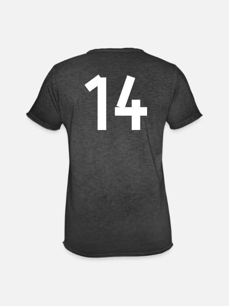 Number 14 - Men's Vintage T-Shirt - washed black