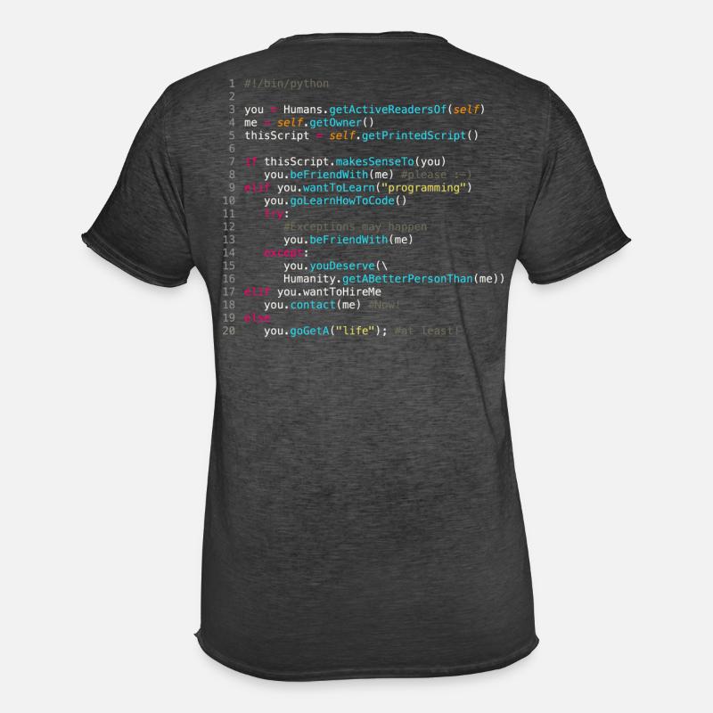 Sei mit Programmierern befreundet (in Python) - Männer Vintage T-Shirt - Vintage Schwarz