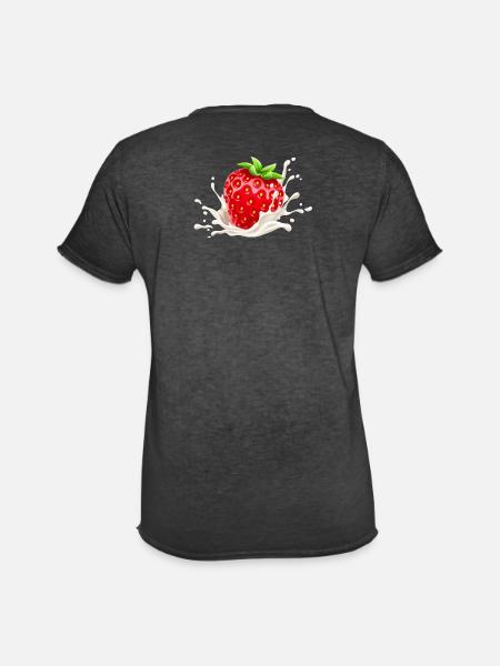 Erdbeere, Erdbeer-Verlangen, Erdbeere - Männer Vintage T-Shirt - Vintage Schwarz