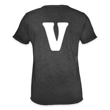 V - Men's Vintage T-Shirt - washed black - Back - Jose (178cm)