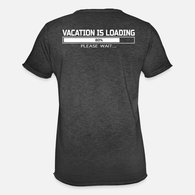 VACATION IS LOADING - Männer Vintage T-Shirt - Vintage Schwarz