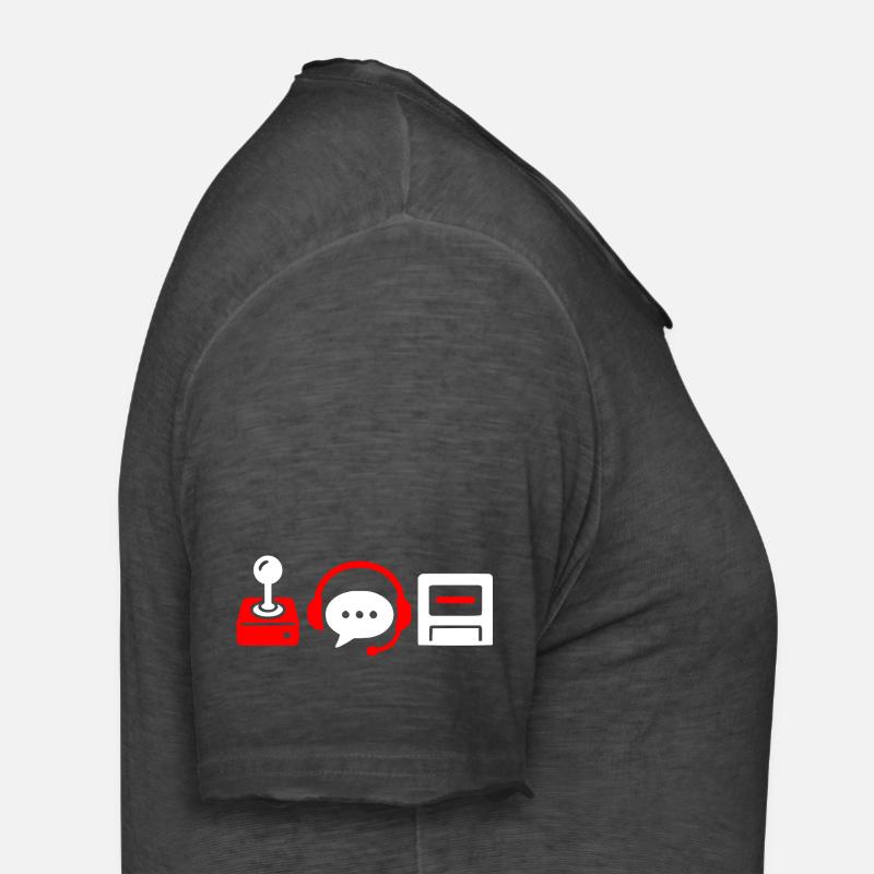Retro-Controller, PC und Headset  - Männer Vintage T-Shirt - Vintage Schwarz